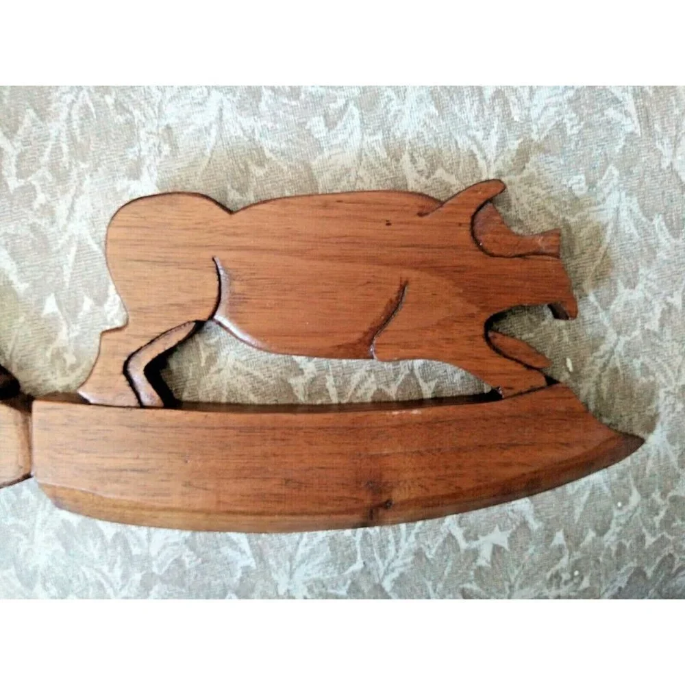 Wood Carving Butcher's Trade sign Boar Hog Pig brown 12